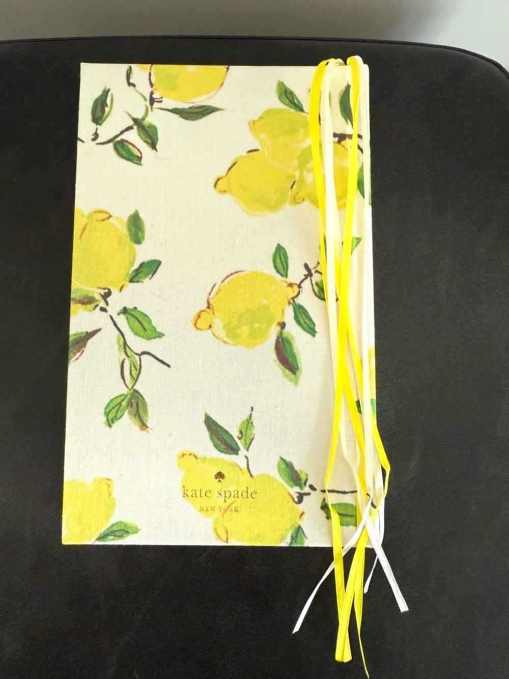 kate spade Yellow Lemon Print Journal with Ribbon Ties